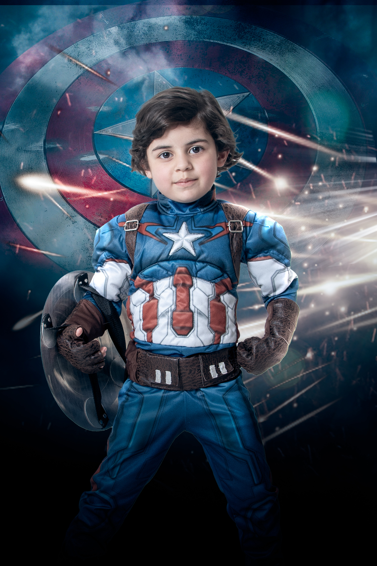 Ensaio infantil temático Capitão américa