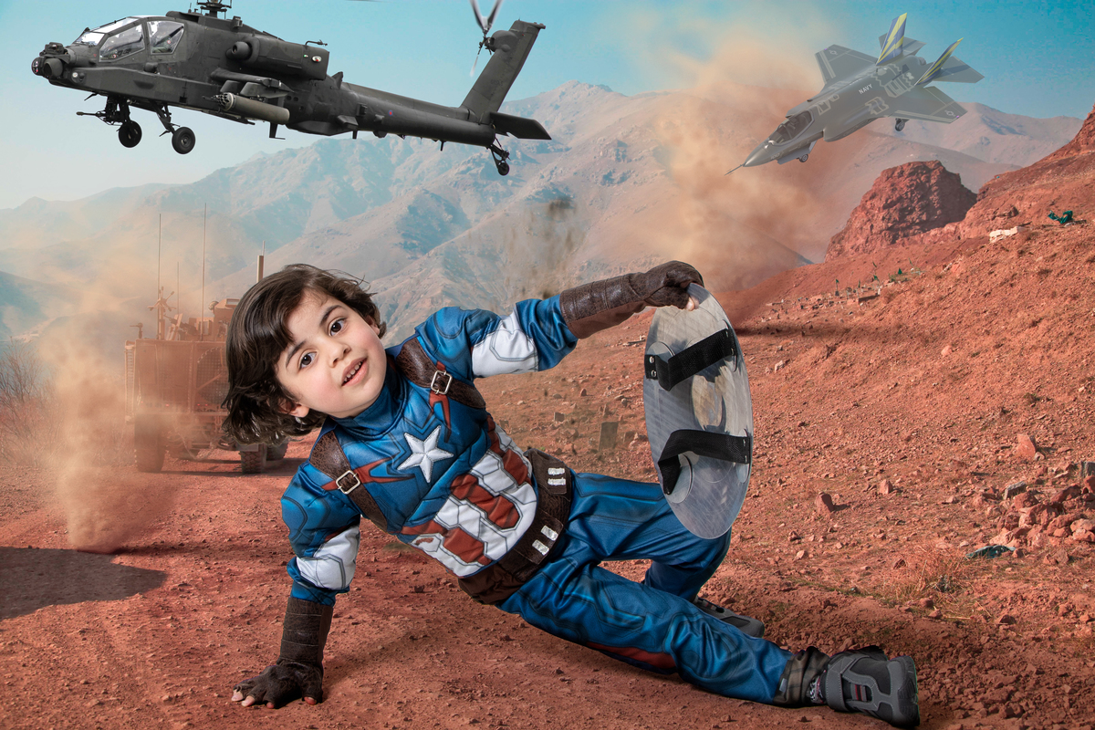 Ensaio infantil temático Capitão américa