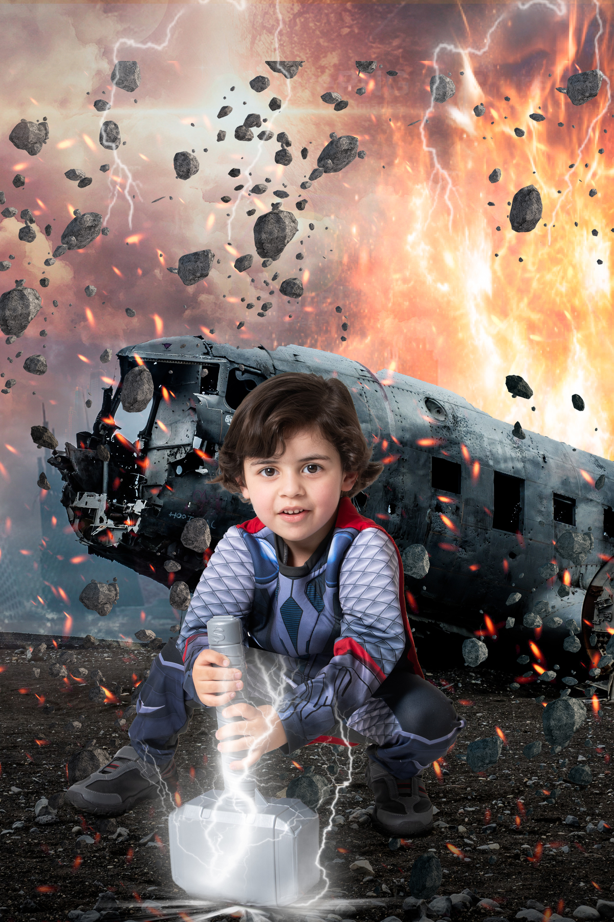 Ensaio infantil temático Thor, o deus do trovão