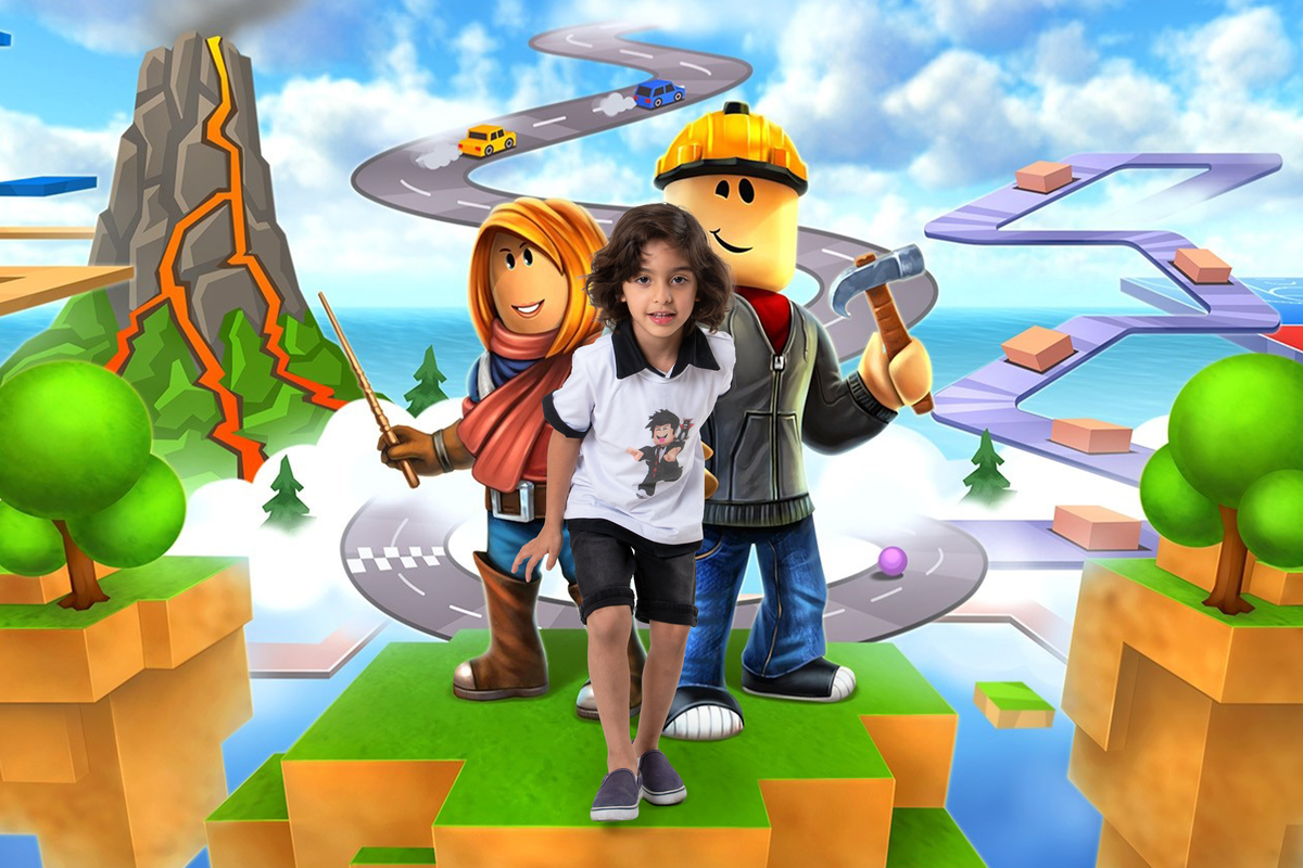 Ensaio fotográfico temático e lúdico no tema Roblox