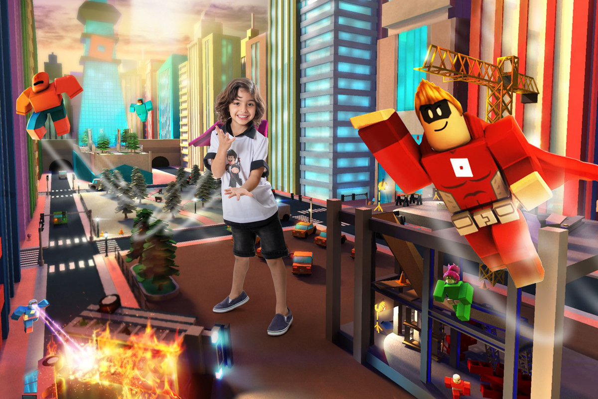 Ensaio fotográfico temático e lúdico no tema Roblox