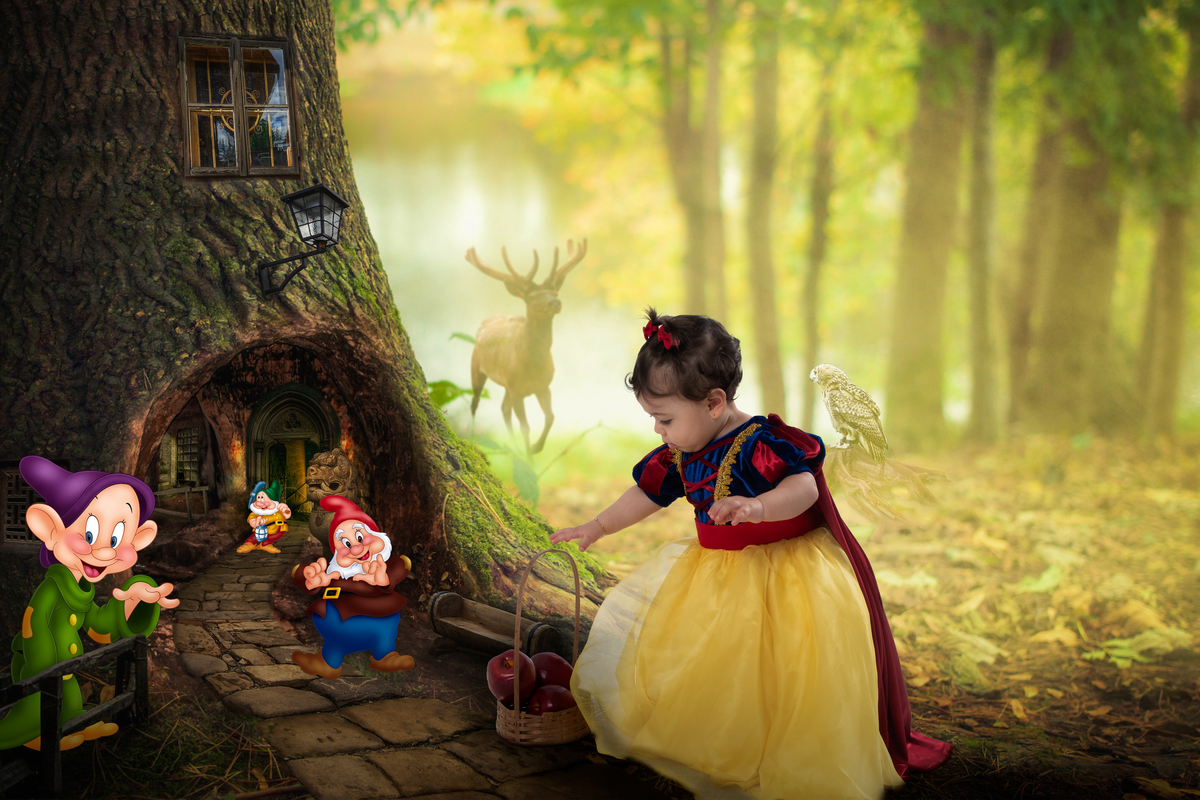 Ensaio fotográfico lúdico diferente tema Branca de Neve 