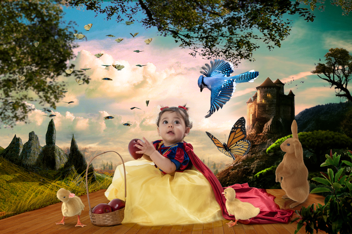 Ensaio fotográfico lúdico diferente tema Branca de Neve 