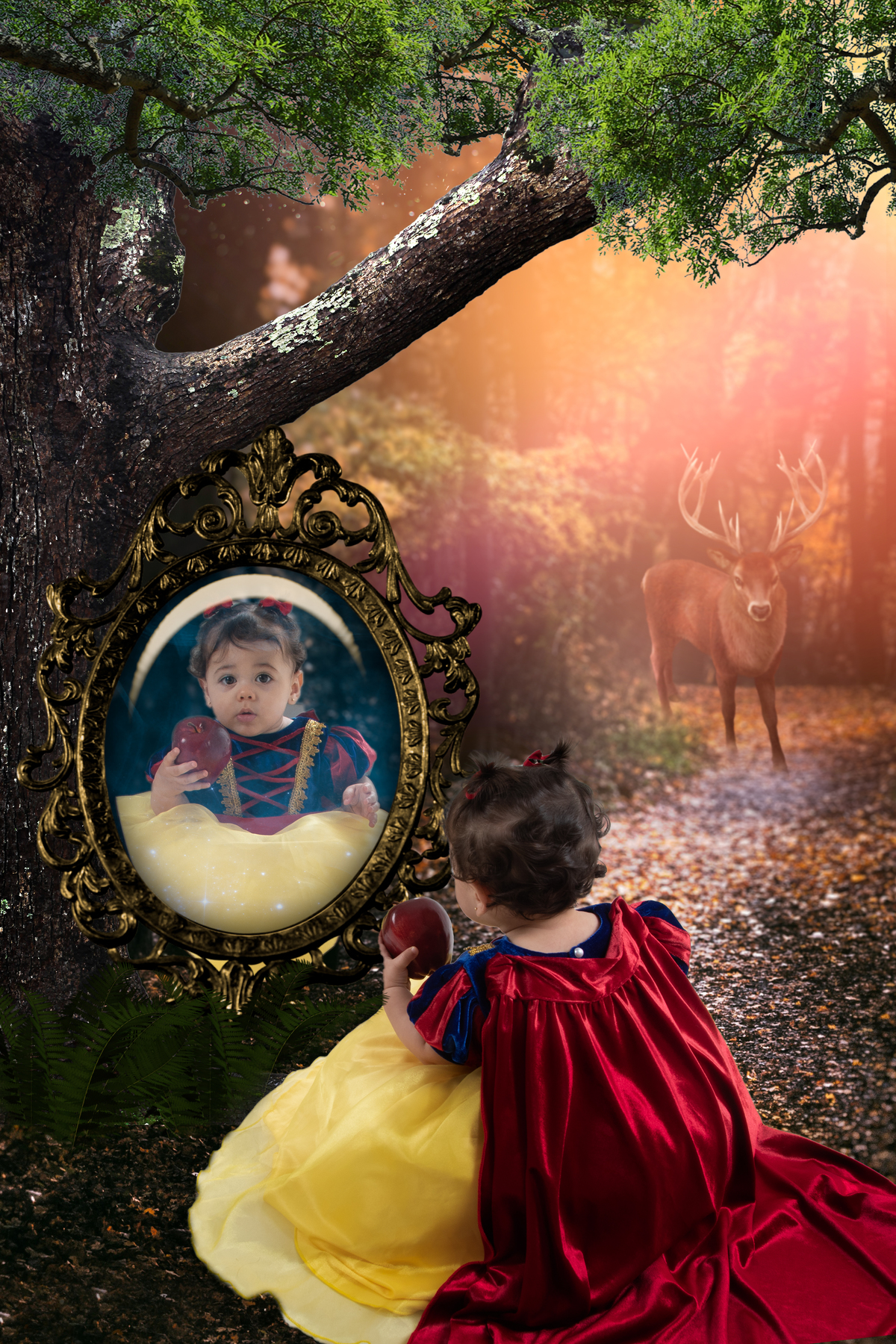 Ensaio fotográfico lúdico diferente tema Branca de Neve 