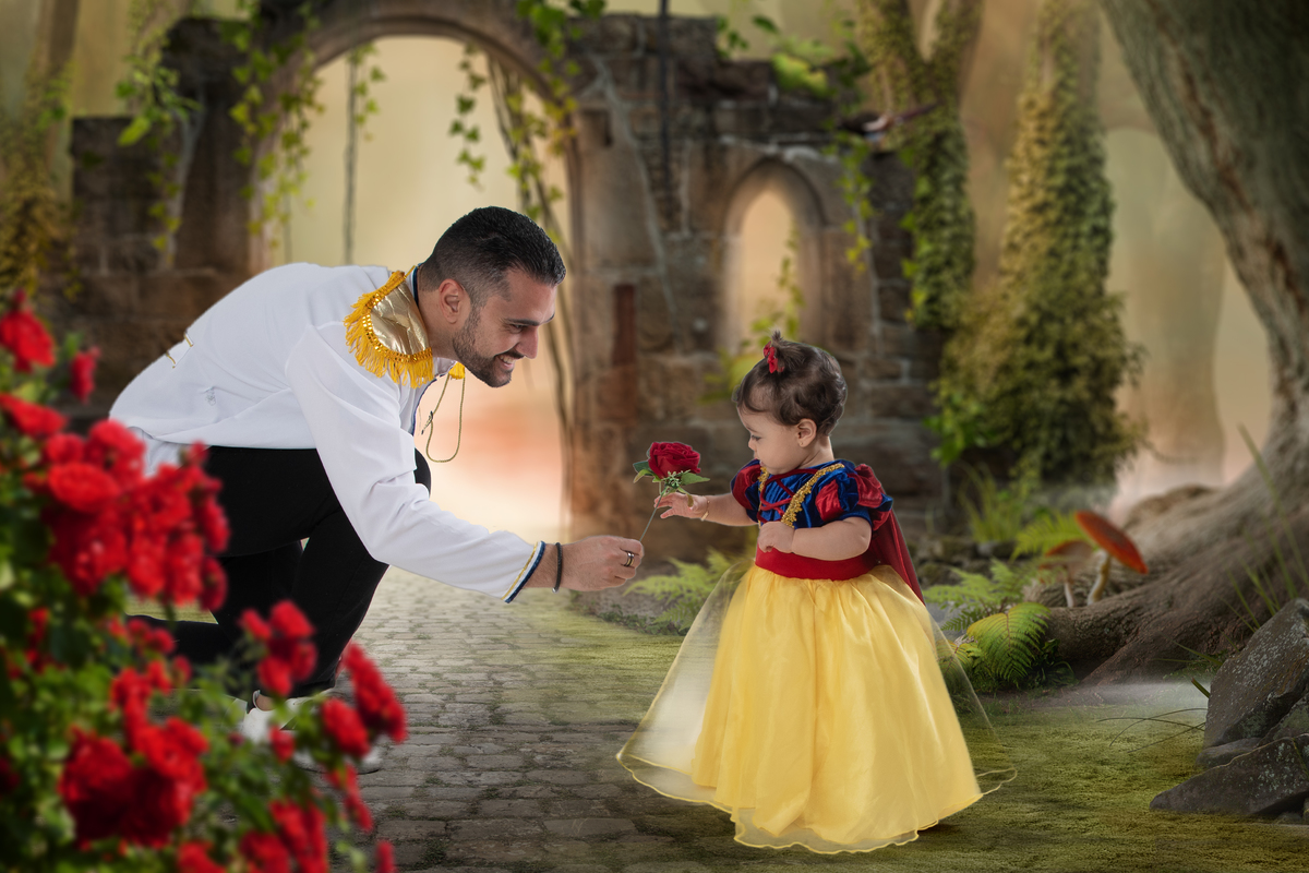 Ensaio fotográfico lúdico diferente tema Branca de Neve 
