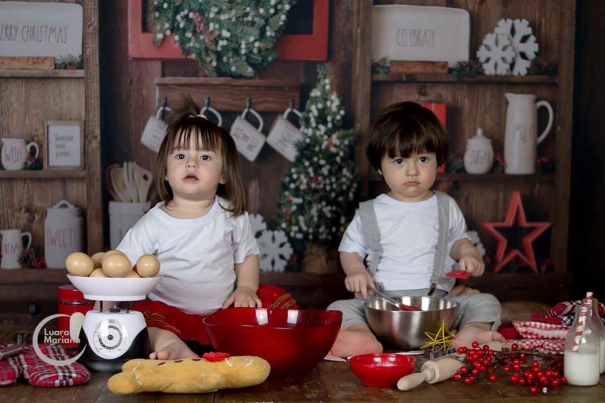 ensaio interativo natal familia bebe gemeos estudio sp zl cozinha bagunca