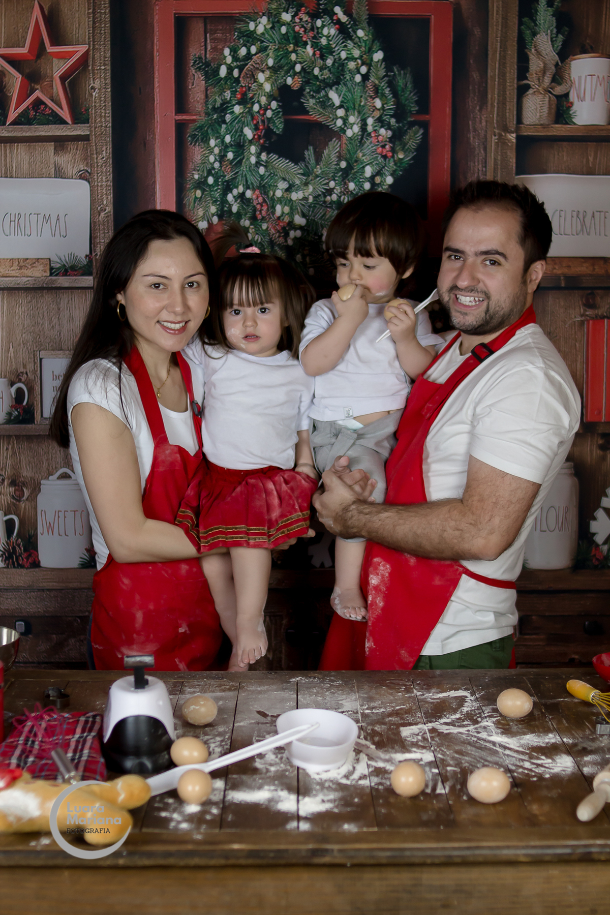 ensaio interativo natal familia bebe gemeos estudio sp zl cozinha bagunca