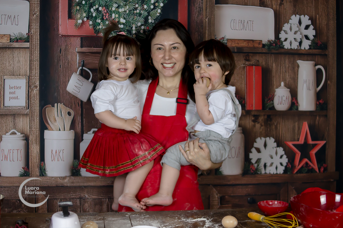 ensaio interativo natal familia bebe gemeos estudio sp zl cozinha bagunca