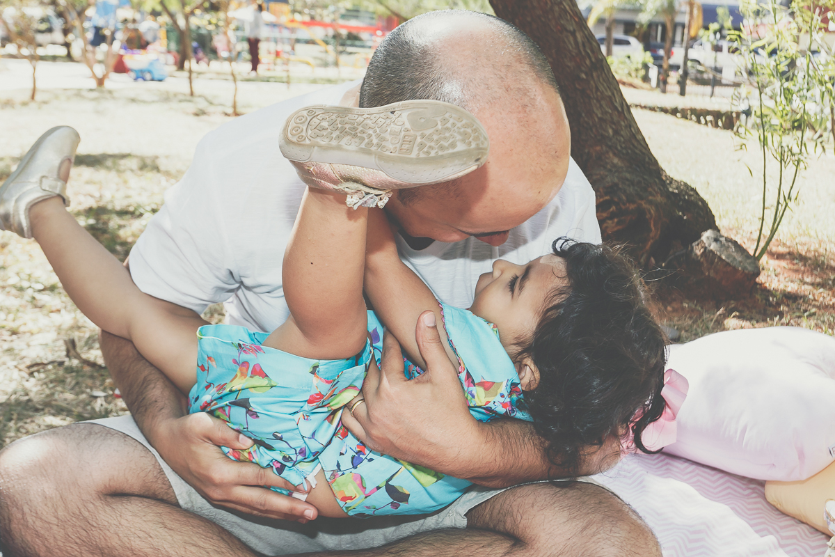 Ensaio família Nina parquinho infância pai e filha