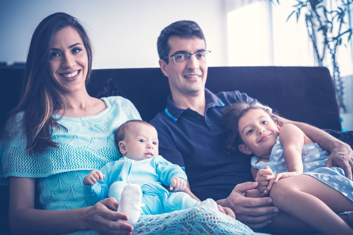 Papai mamãe irmã e bebê