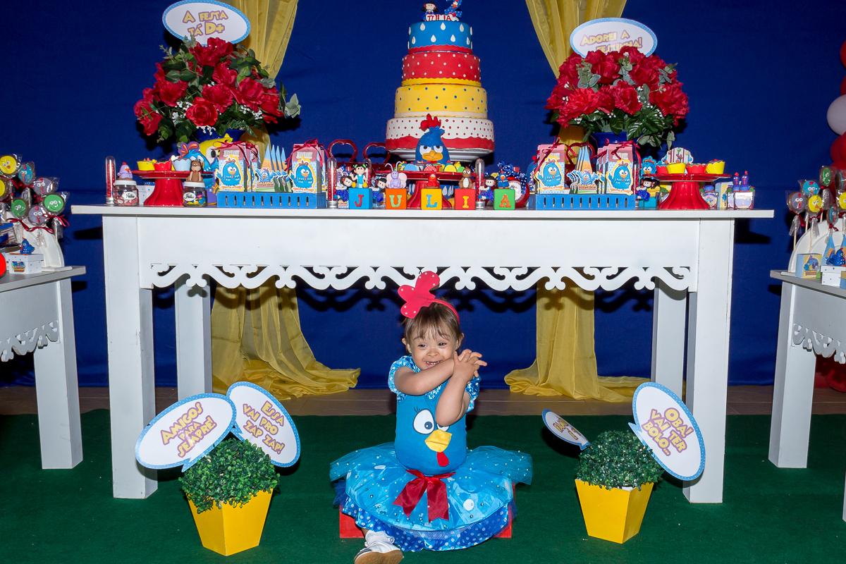 festa de aniversário infantil Julia 2 anos tema galinha pintadinha sindrome de down Brasília DF