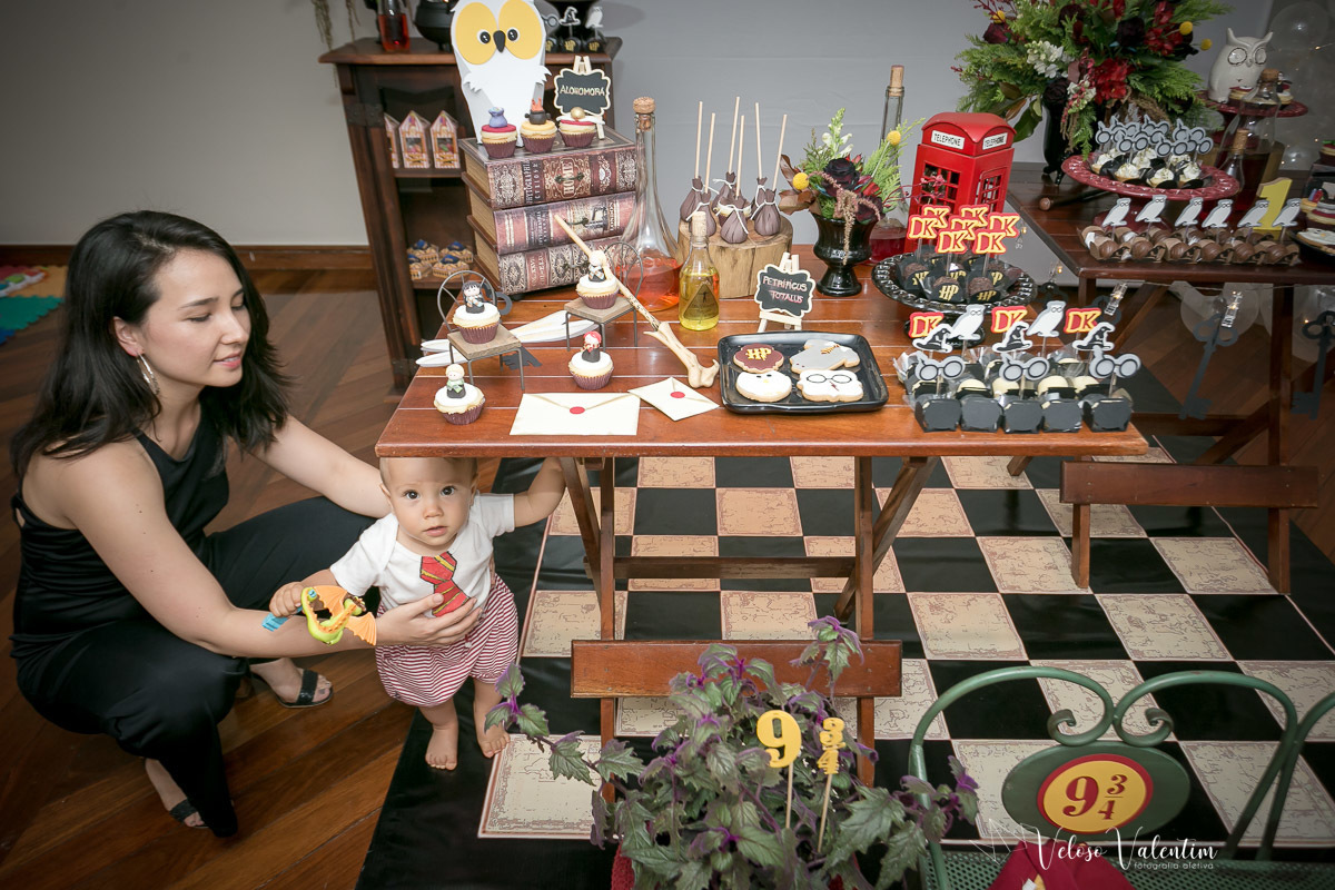 Festa infantil tema Harry Potter Brasília Papel e Tesoura 1 aninho decoração em papel 