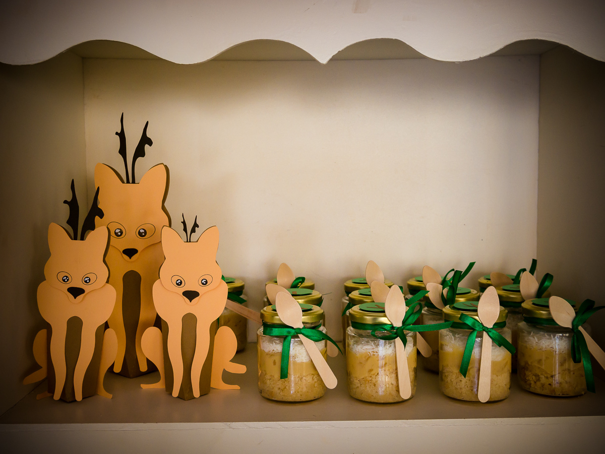 Decoração de chá de fraldas Brasília Papel e Tesoura tema cerrado fauna e flora flores plantas suspiros corujas 