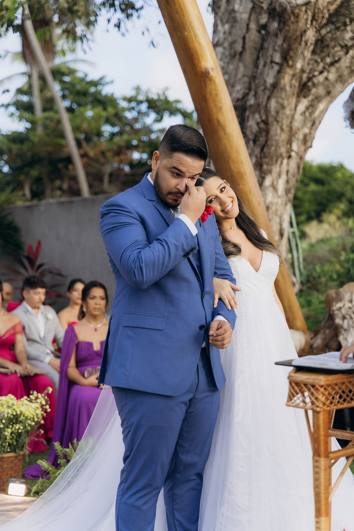 casamento, jardim riviera, noivos emocionados