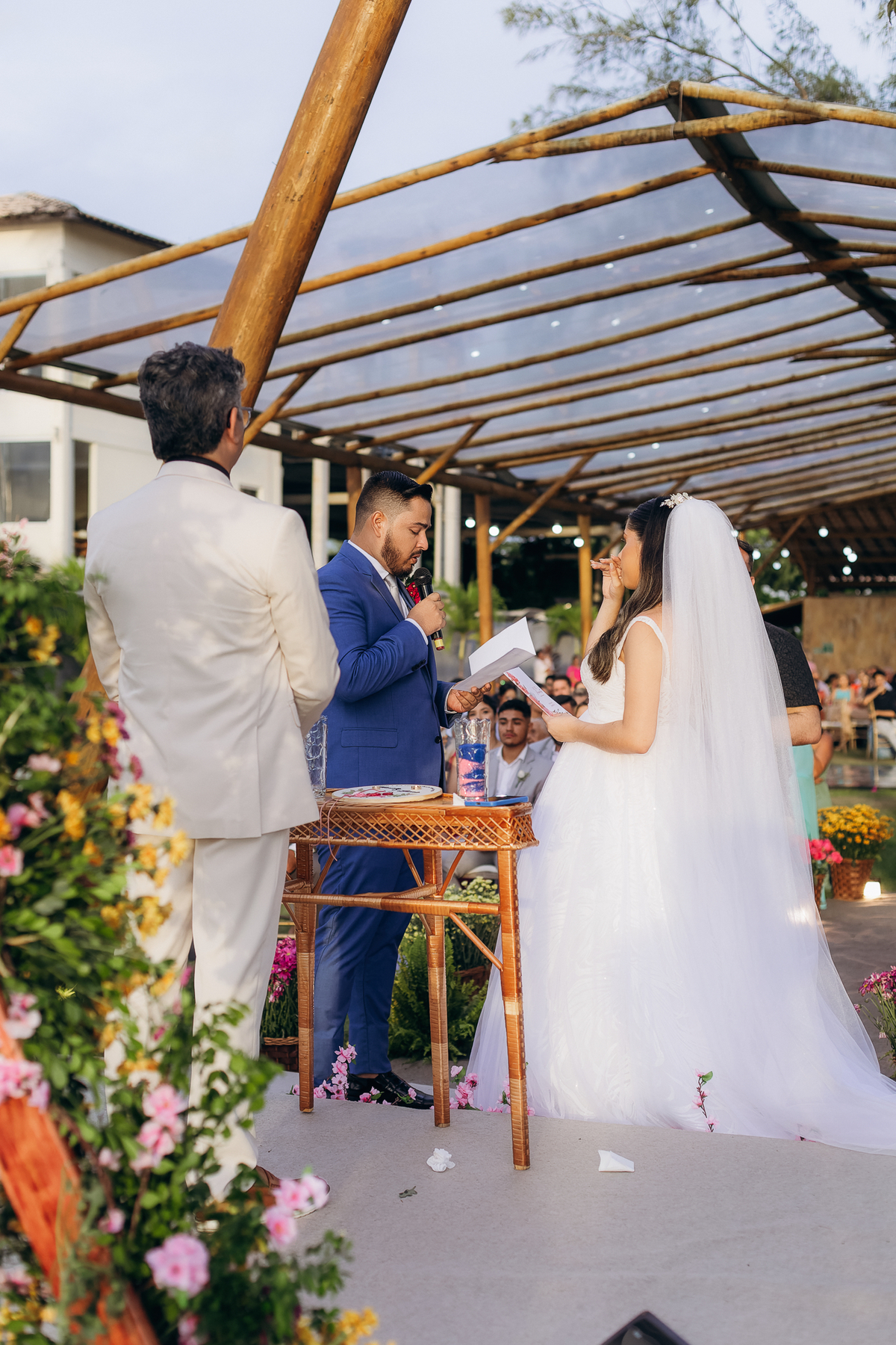 casamento, jardim riviera, noivos emocionados, votos dos noivos