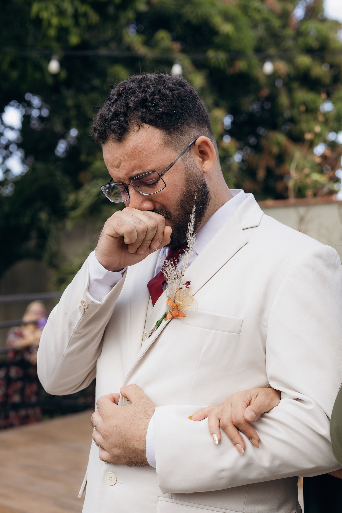 casamento de dia, porto castelo, Santa Rita,  entrada da noiva, noivo emocionado