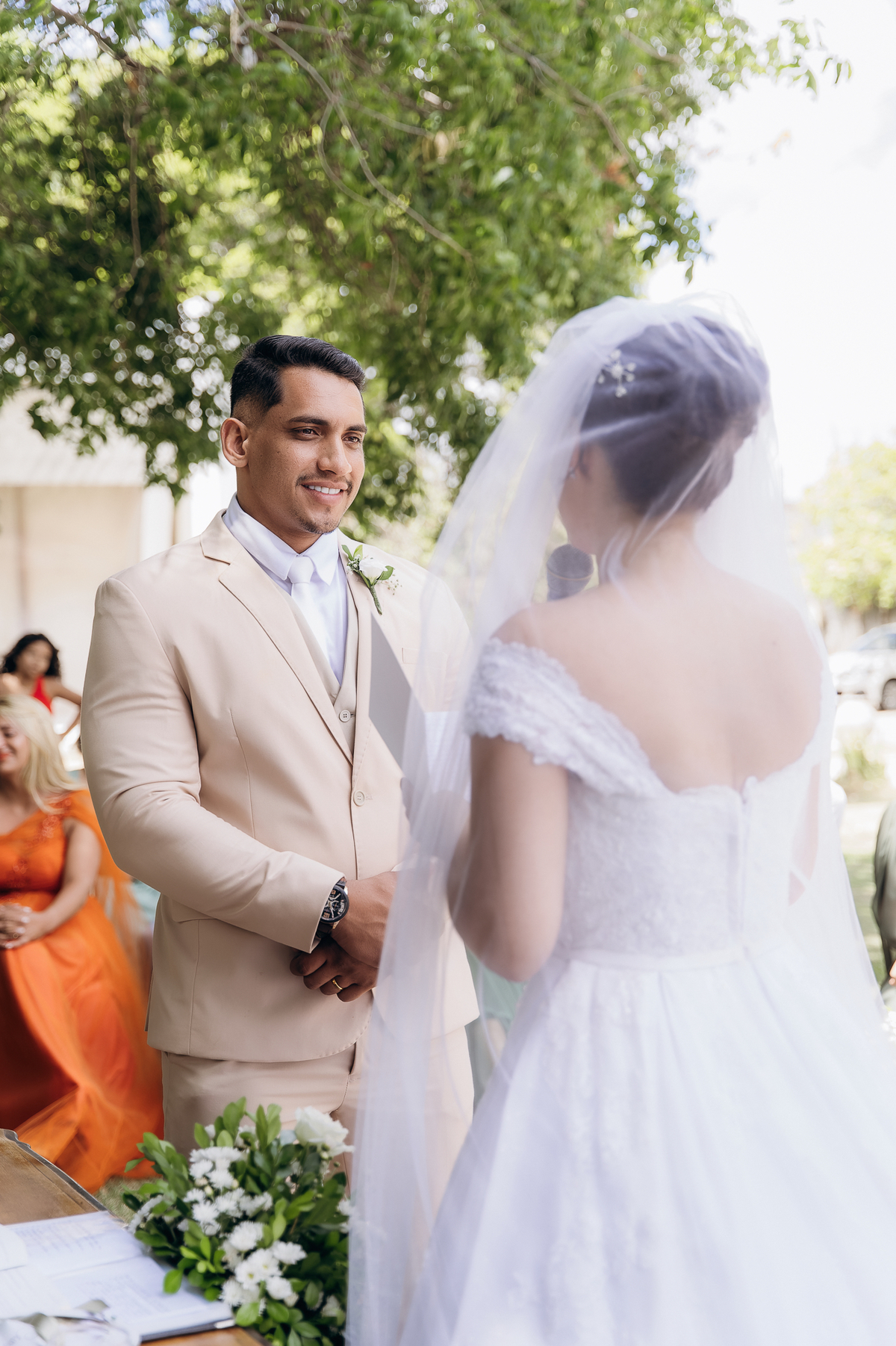 casamento de dia, chácara Lá vie, João Pessoa, Daniel Araujo fotografia, fotografo em João Pessoa, fotografo de casamento, casamento ao ar livre, noivos emocionados,