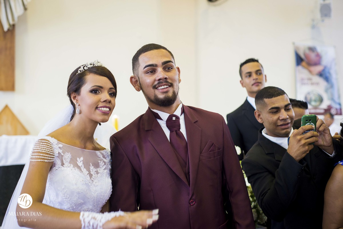 Foto do casamento Dhenyfer e Marcelo  na cerimonia na igreja Sao Pedro apostolo Sumare - SP