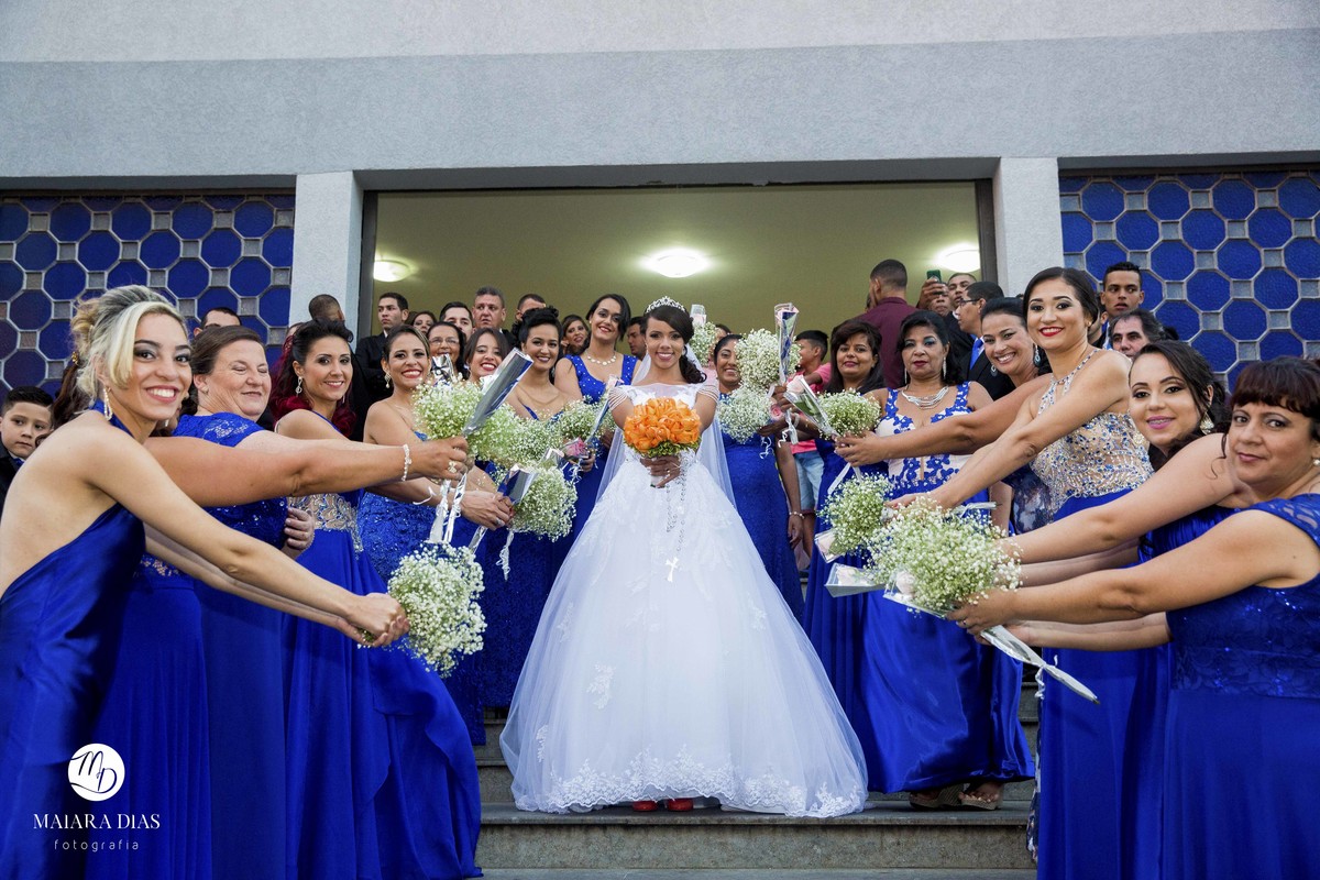 casamento Dhenyfer e Marcelo foto das MADRINHAS na igreja Sao Pedro apostolo Sumare - SP
