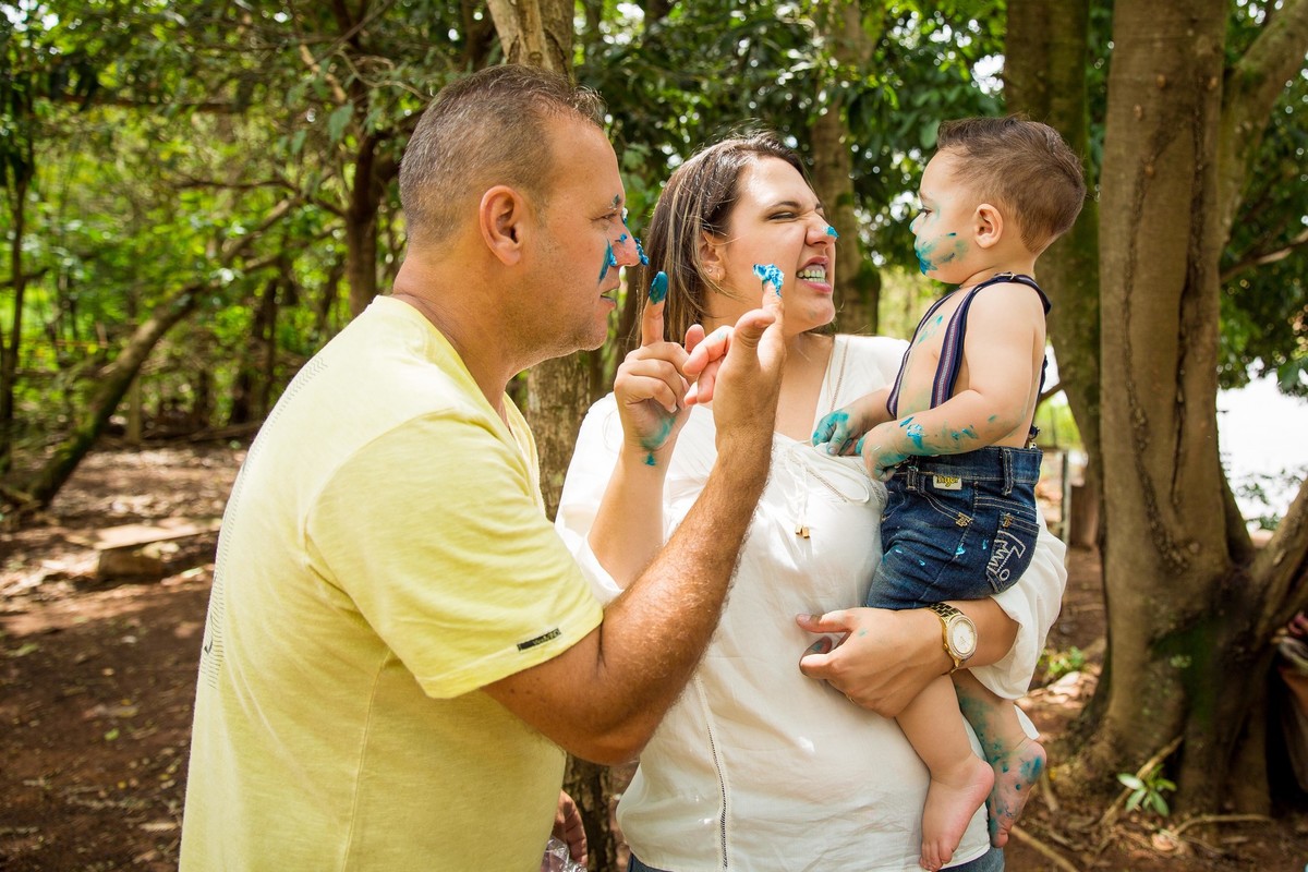 Ensaio fotografico Smash the cake LUCCA com a familia Sumaré - SP