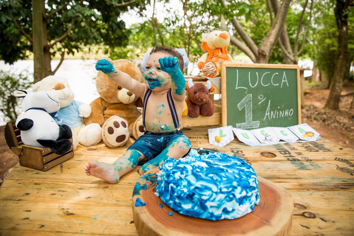 Ensaio fotografico Smash the cake LUCCA com a familia Sumaré - SP