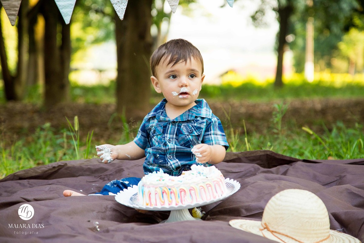 Smash the cake Guilherme sitio, cavalo, ensaio familia book Sumaré - SP