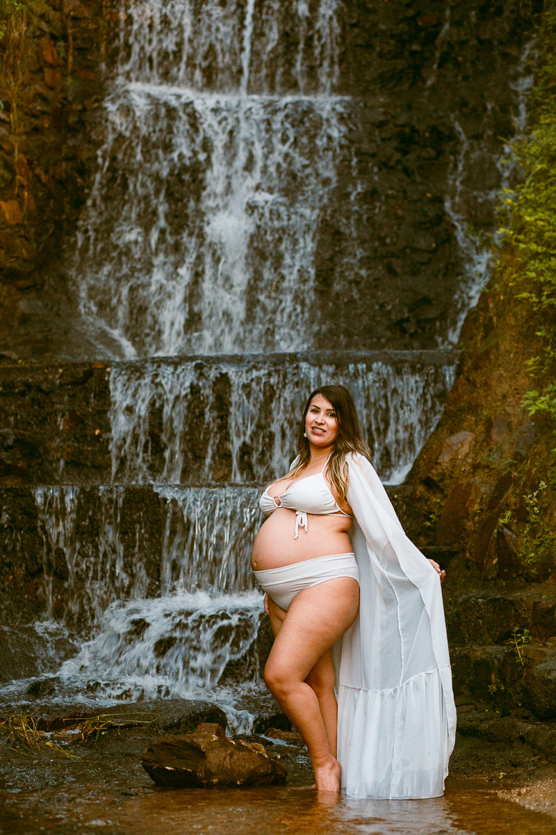 ensaio gestante na cachoeira