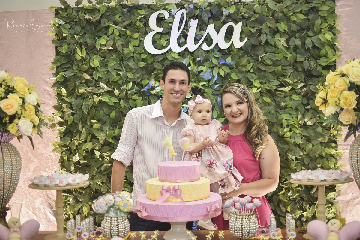 festa elisa 1 aninho tema jardim