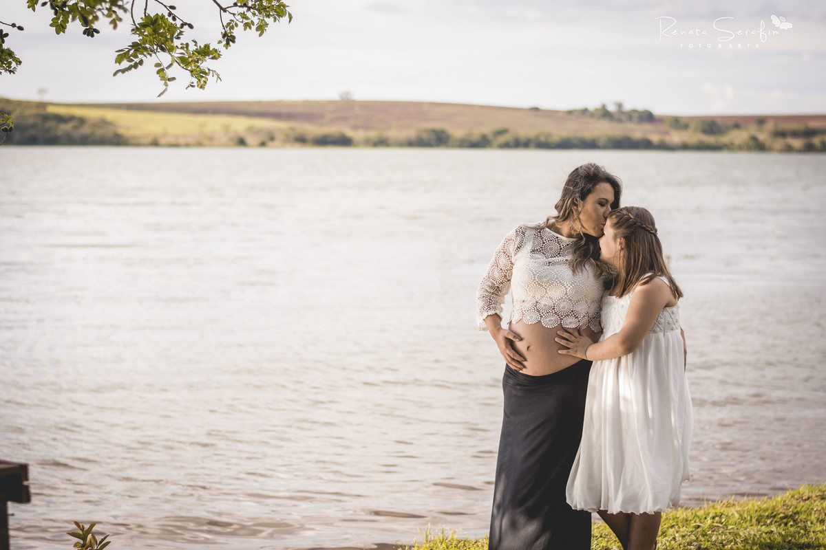 Ensaio gestante mae e filha