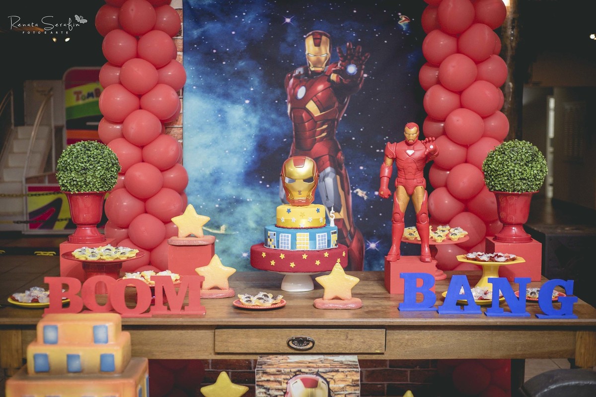 decoração festa homem de ferro na cidade de jau