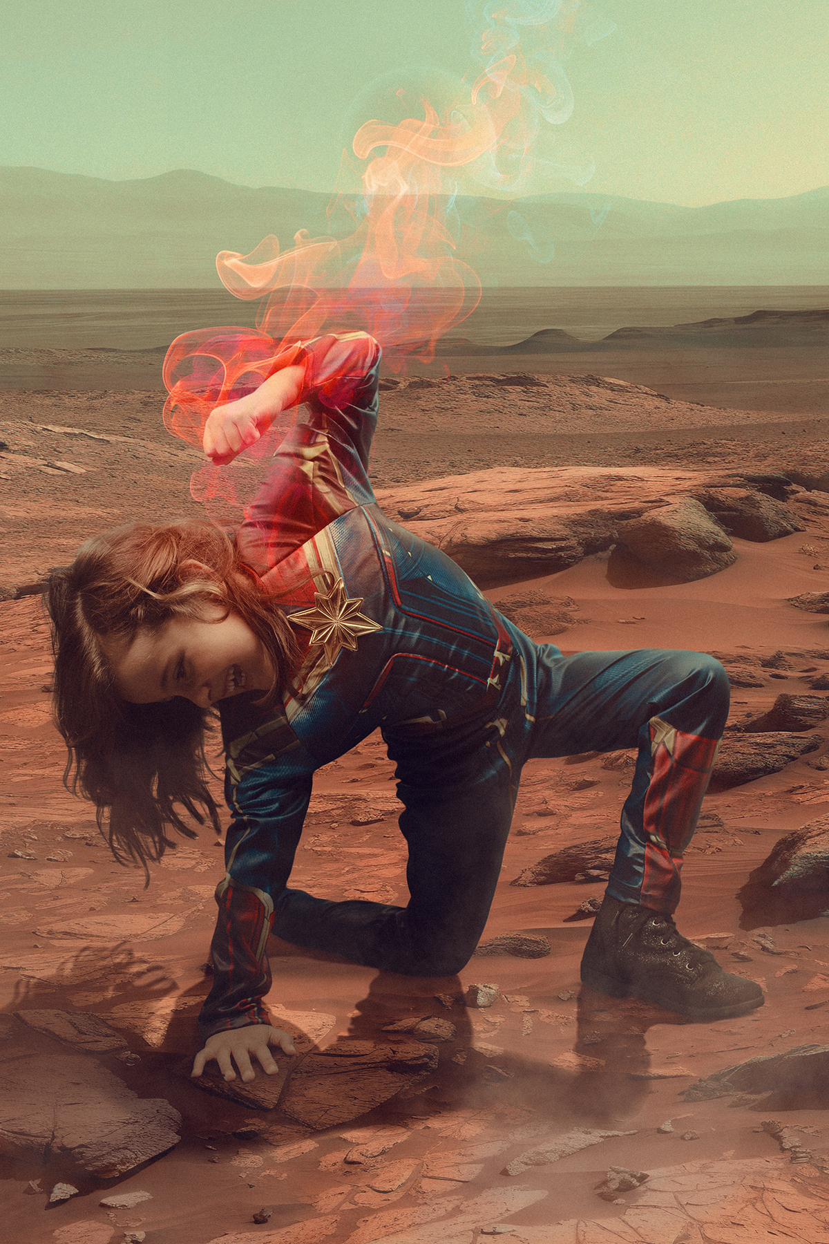 Ensaio temático infantil da Capitã Marvel feito pelo fotógrafo profissional Rafael Ohana em Brasília-DF