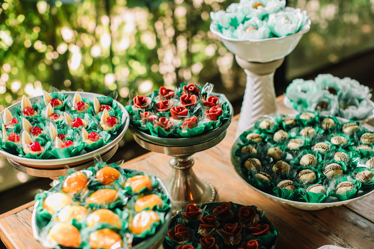 Mesa de doces de casamento. Foto feita pelo fotógrafo de casamento Rafael Ohana em Brasília