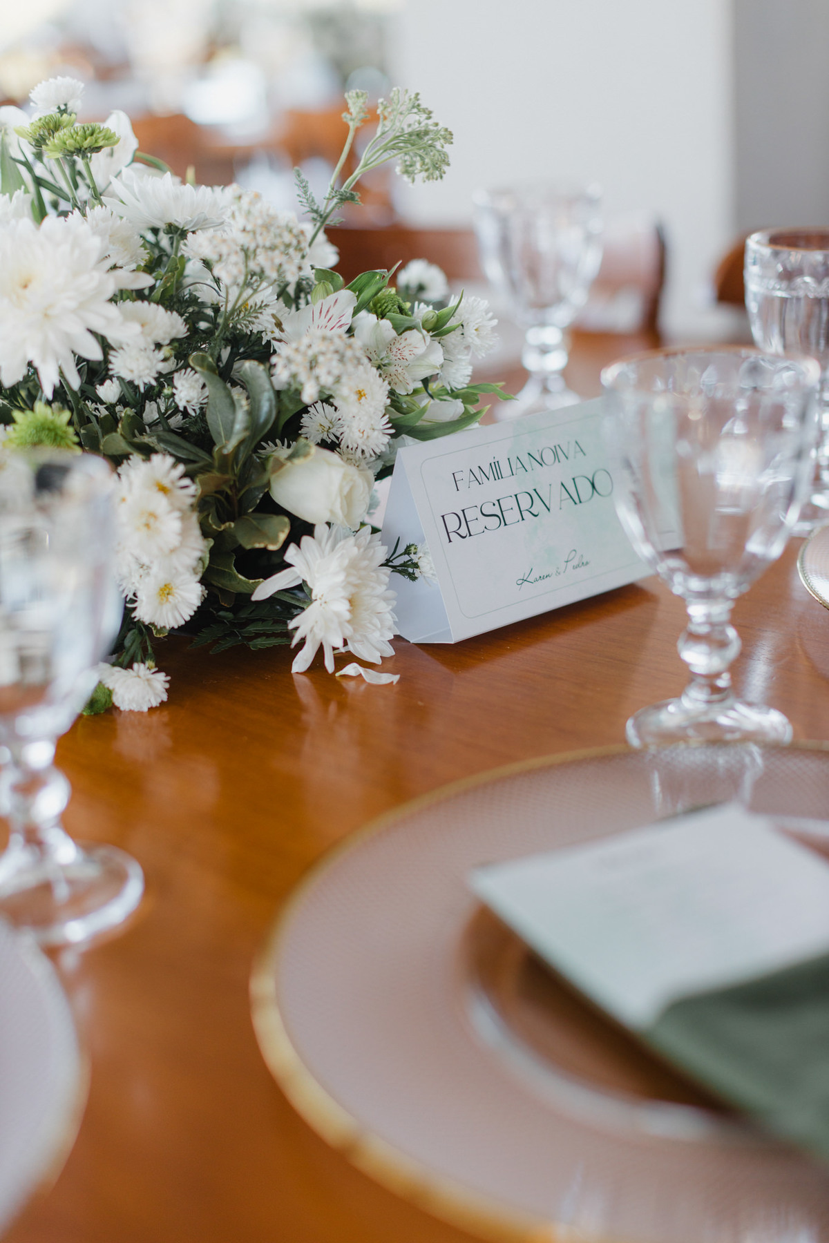 mesa reservada em casamento. Foto feita pelo fotógrafo de casamento Rafael Ohana em Brasília