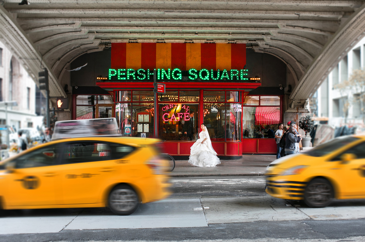 Noiva posando em nova york em ensaio de casamento. Foto feita pelo fotografo de casamento Rafael Ohana