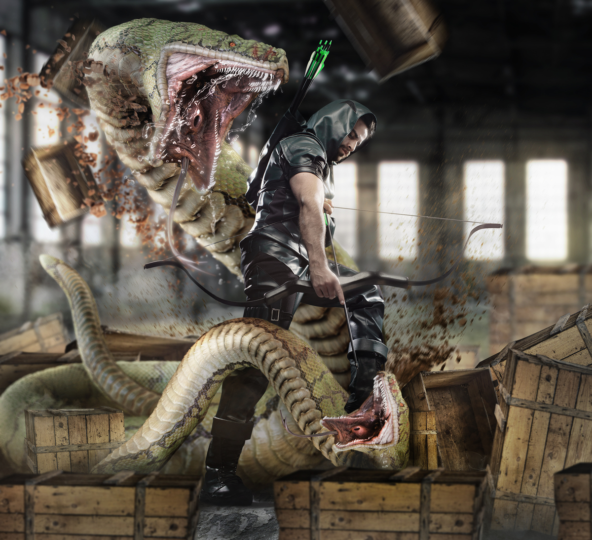 Cosplay do Arrow feito pelo Coslpayer Matheus em Brasília. Foto feita pelo fotógrafo profissional de cosplays Rafael Ohana em Brasília-