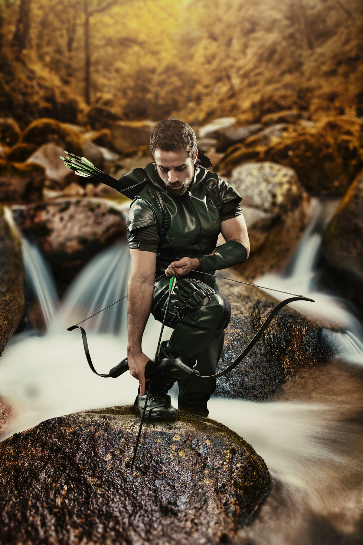 Cosplay do Arrow feito pelo Coslpayer Matheus em Brasília. Foto feita pelo fotógrafo profissional de cosplays Rafael Ohana em Brasília-