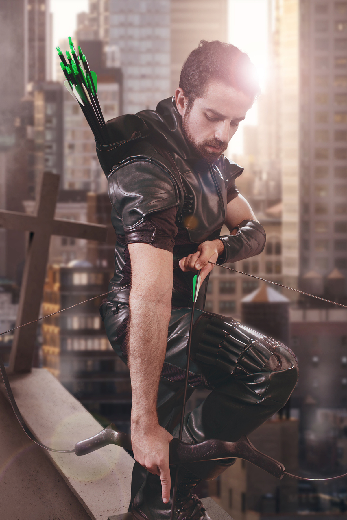 Cosplay do Arrow feito pelo Coslpayer Matheus em Brasília. Foto feita pelo fotógrafo profissional de cosplays Rafael Ohana em Brasília-DF