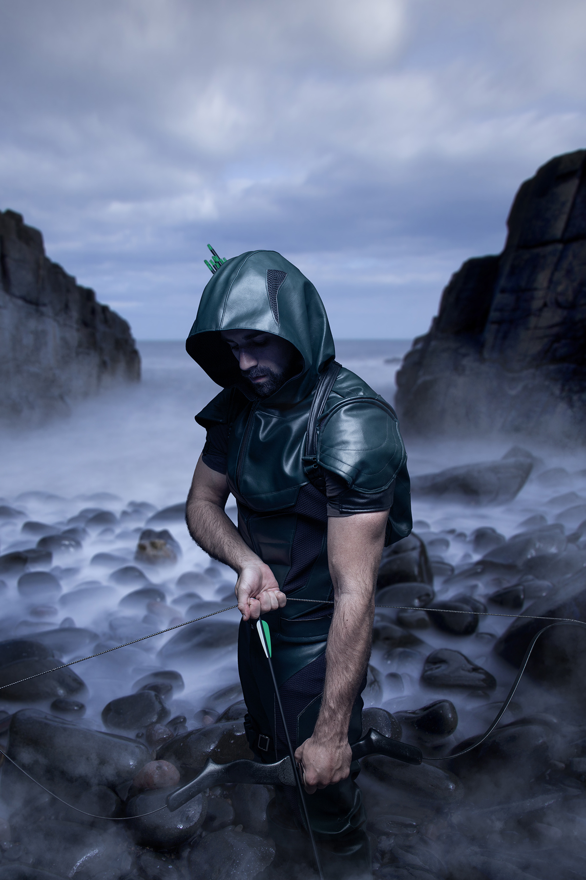 Cosplay do Arrow feito pelo Coslpayer Matheus em Brasília. Foto feita pelo fotógrafo profissional de cosplays Rafael Ohana em Brasília-