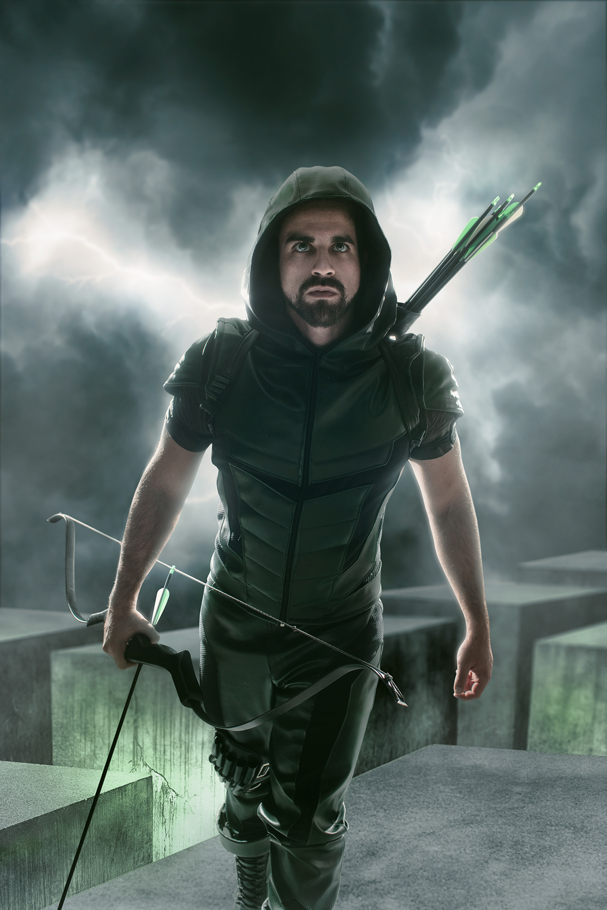 Cosplay do Arrow feito pelo Coslpayer Matheus em Brasília. Foto feita pelo fotógrafo profissional de cosplays Rafael Ohana em Brasília-