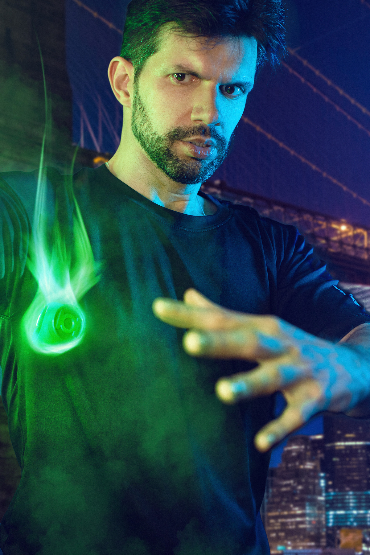 Ensaio fotográfico de cosplay do Lanterna Verde feito pelo fotógrafo Rafael Ohana em Brasília-DF