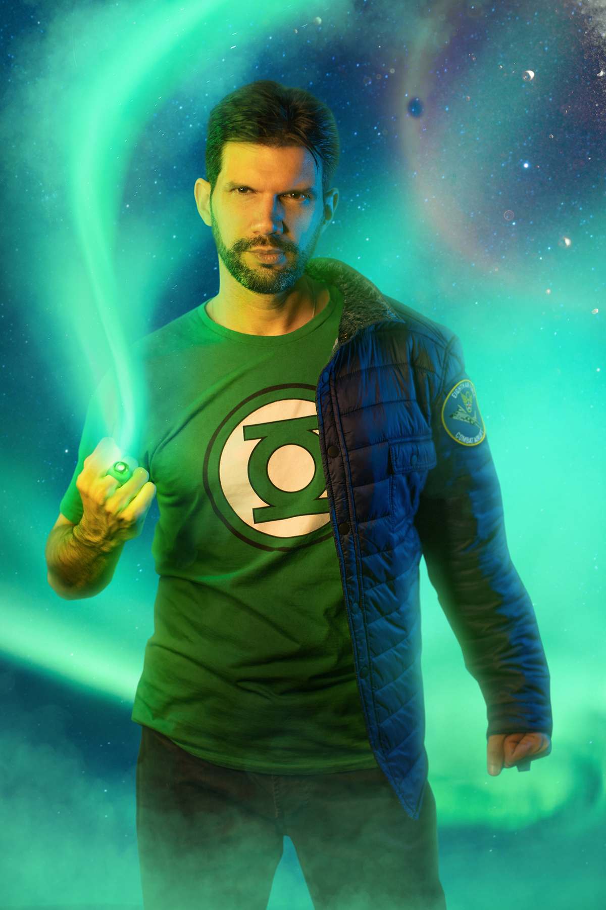 Ensaio fotográfico de cosplay do Lanterna Verde feito pelo fotógrafo Rafael Ohana em Brasília-DF
