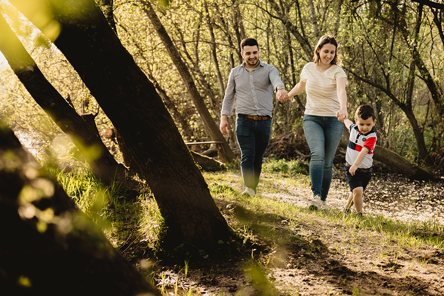 papas caminhar com filho