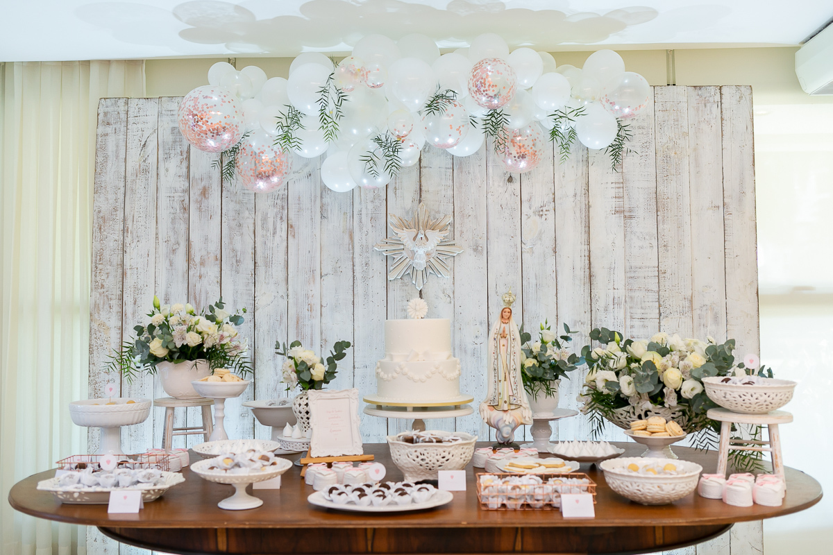 decoração do almoço do batizado