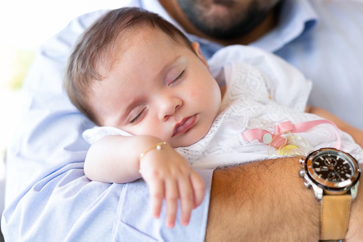 dormiu no colo do papai