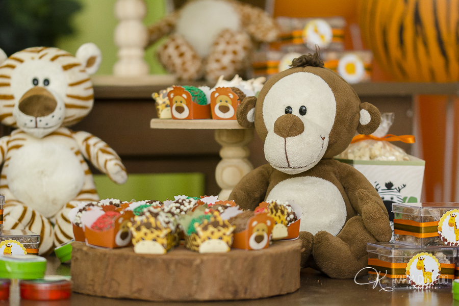 decoração, selva, floresta, animais, leão, bolo, girafa, doces, hipopotamo