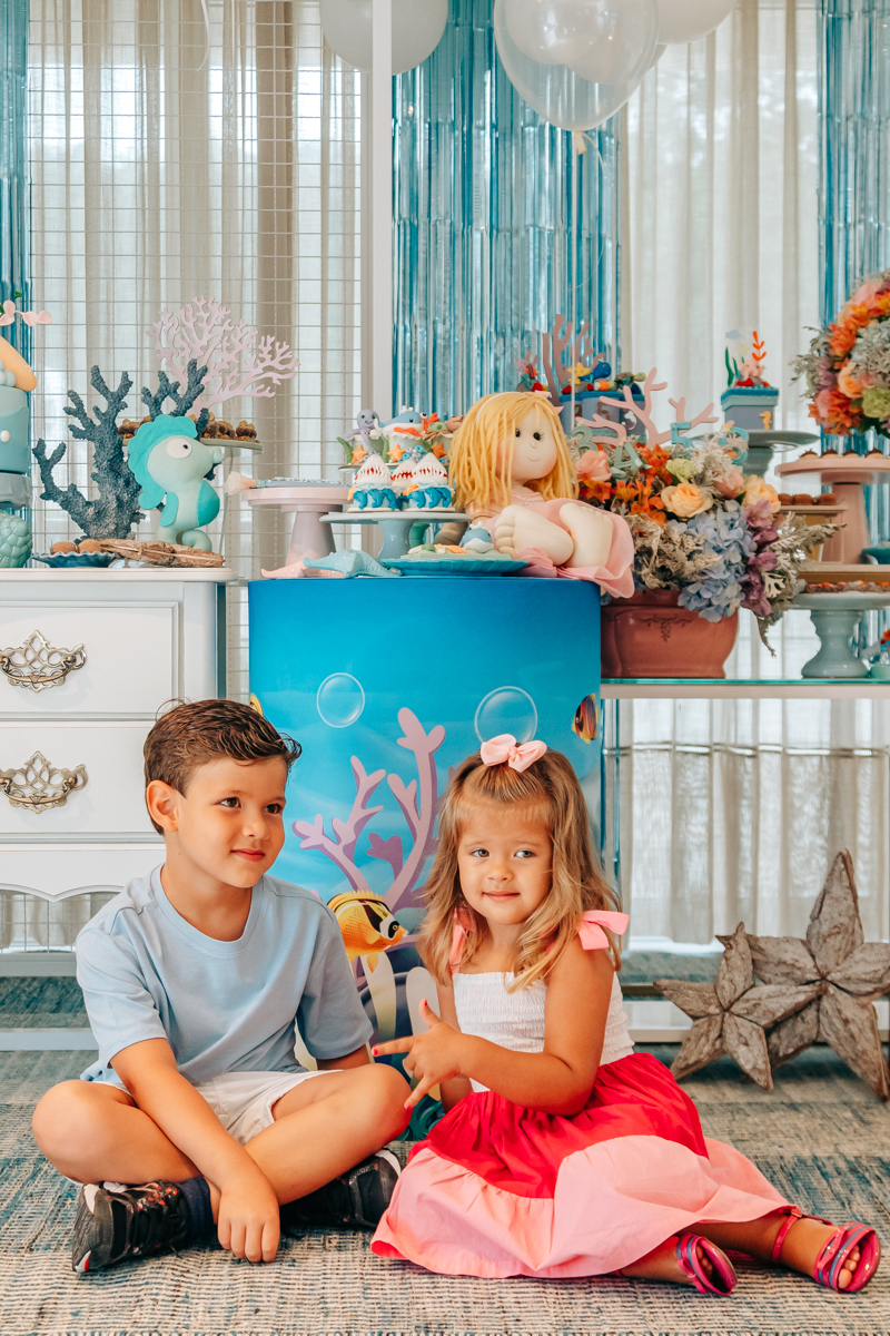 Festa infantil decoração Scotti produções em Florianópolis SC fundo do mar Camille Reis e Daniel Guimarães Fotografa aniversário luxo jurerê cobertura fotográfica Thayane Peters Fotografia