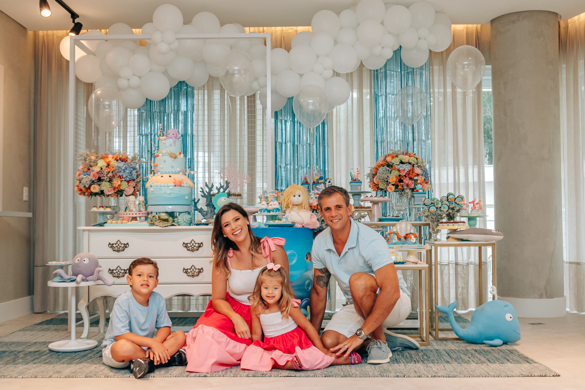 Festa infantil decoração Scotti produções em Florianópolis SC fundo do mar Camille Reis e Daniel Guimarães Fotografa aniversário luxo jurerê cobertura fotográfica Thayane Peters Fotografia