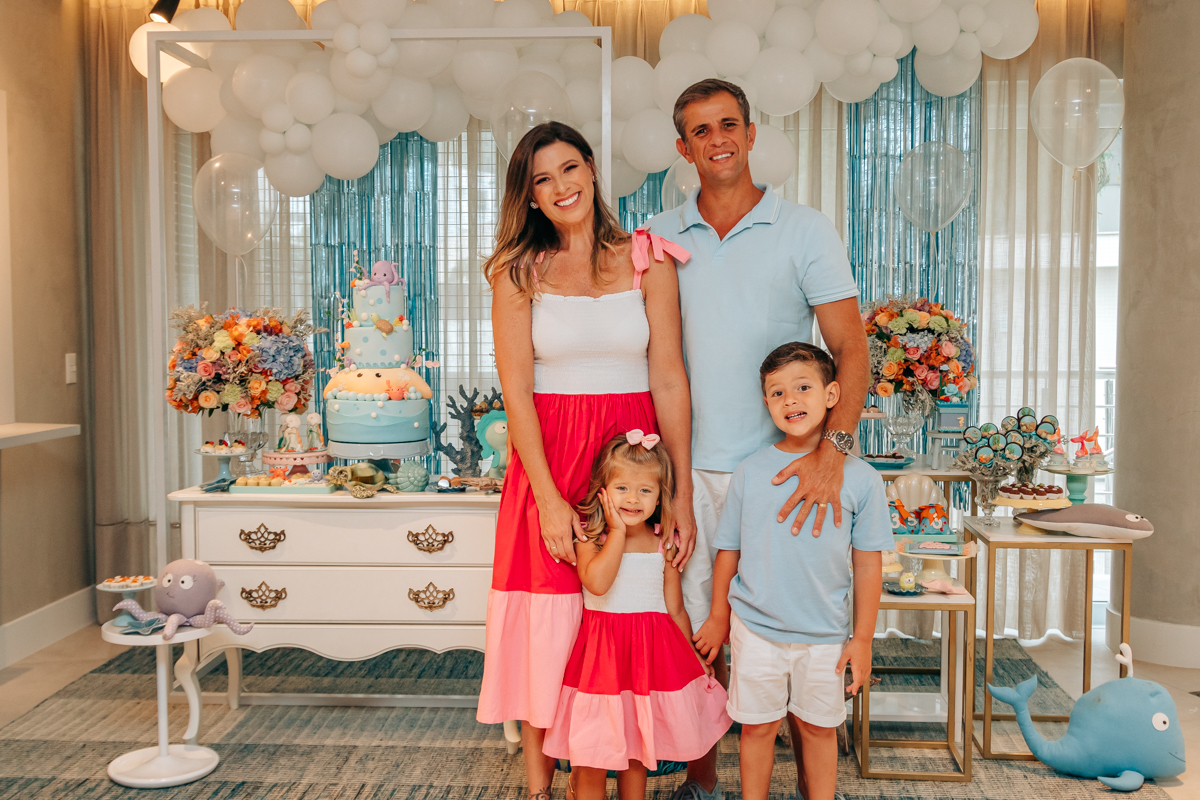 Festa infantil decoração Scotti produções em Florianópolis SC fundo do mar Camille Reis e Daniel Guimarães Fotografa aniversário luxo jurerê cobertura fotográfica Thayane Peters Fotografia