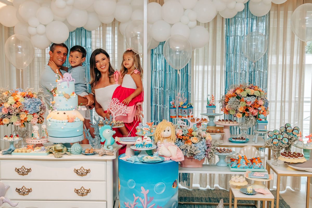 Festa infantil decoração Scotti produções em Florianópolis SC fundo do mar Camille Reis e Daniel Guimarães Fotografa aniversário luxo jurerê cobertura fotográfica Thayane Peters Fotografia
