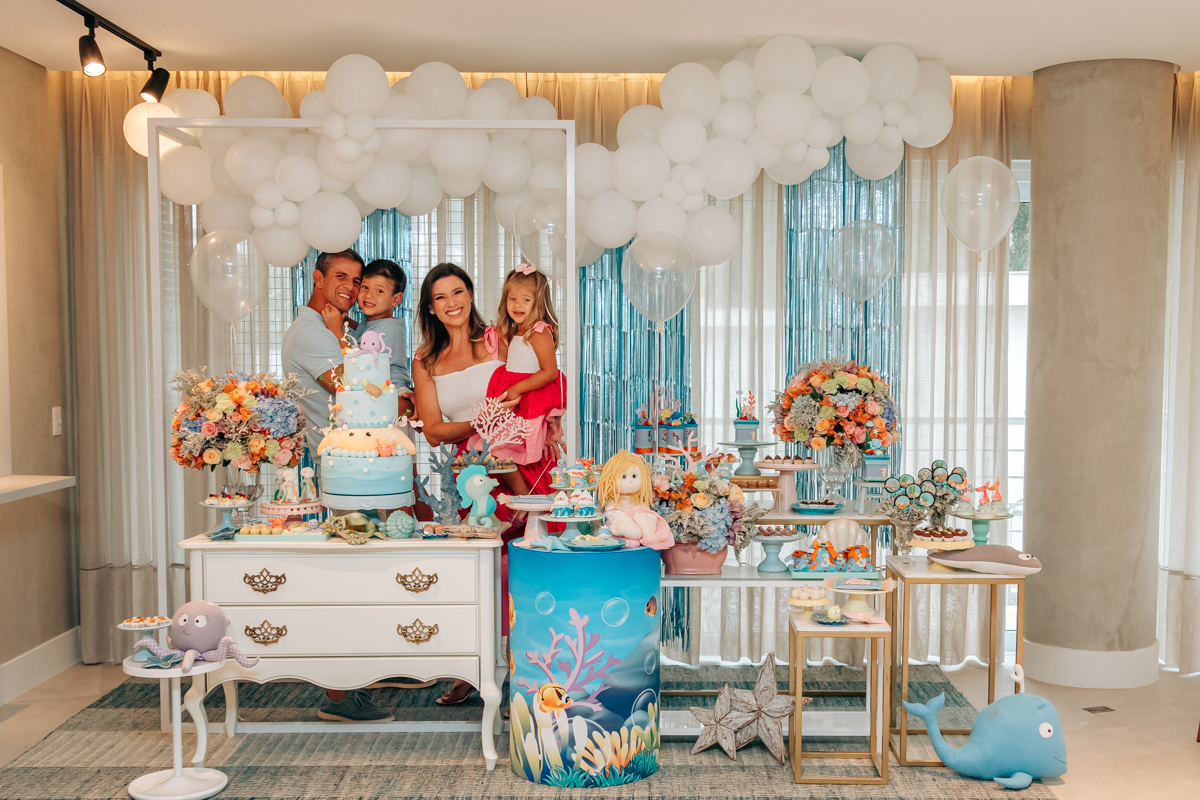 Festa infantil decoração Scotti produções em Florianópolis SC fundo do mar Camille Reis e Daniel Guimarães Fotografa aniversário luxo jurerê cobertura fotográfica Thayane Peters Fotografia